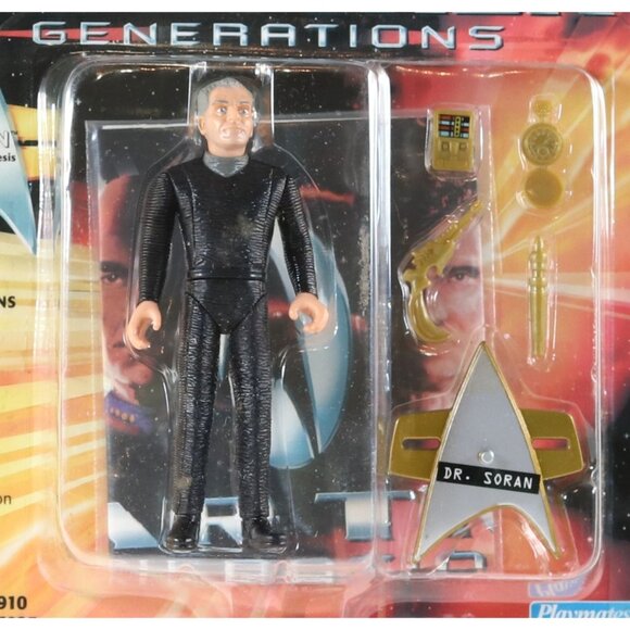 Star Trek Generations Action Figures Soran, Worf, Guinan 1994 Sealed Cards - Picture 9 of 10